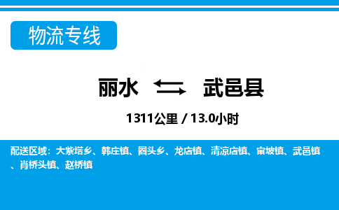 麗水到武義縣物流專線-麗水至武義縣貨運公司