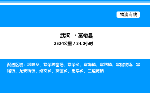 武漢到富?？h物流專線-武漢至富裕縣貨運公司